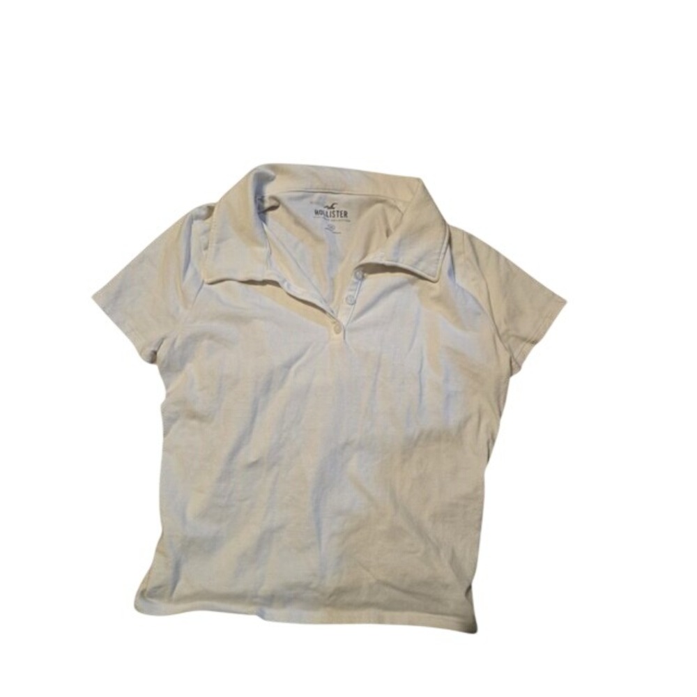 Hollister Must-Have Collection White Short Sleeve Polo Shirt Womens Small